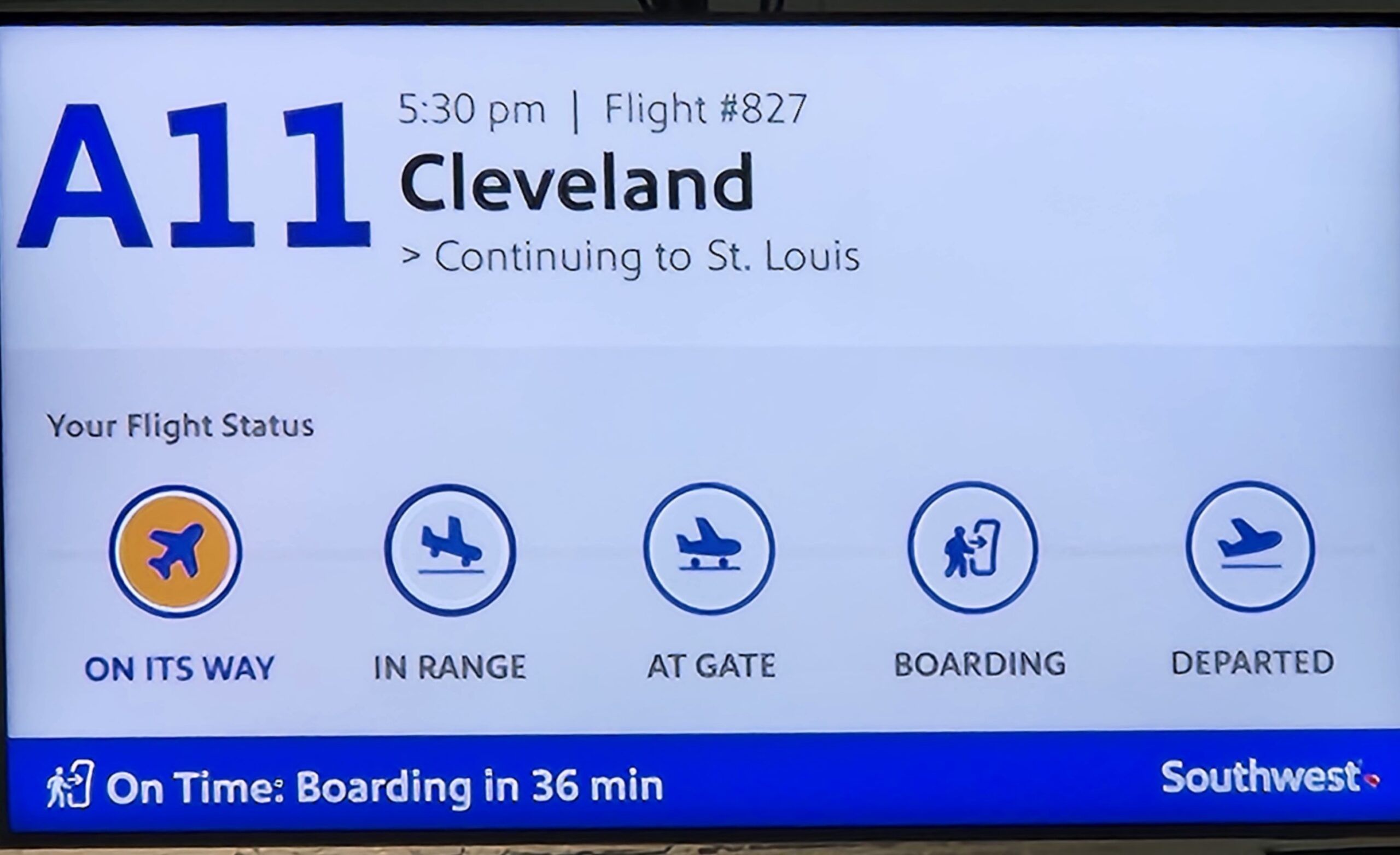CLE to STL Airport Sign